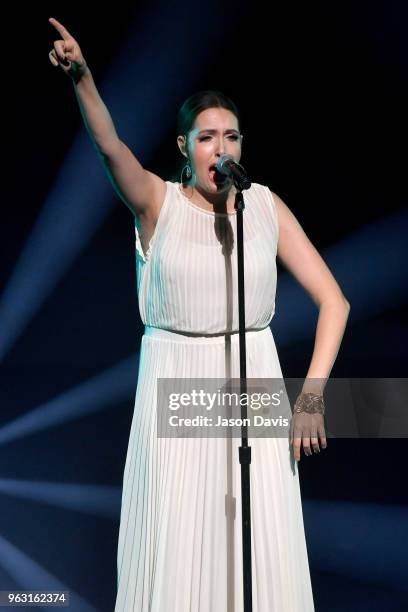 Artist Francesca Battistelli performs onstage during the 6th Annual KLOVE Fan Awards at The Grand Ole Opry on May 27, 2018 in Nashville, Tennessee.