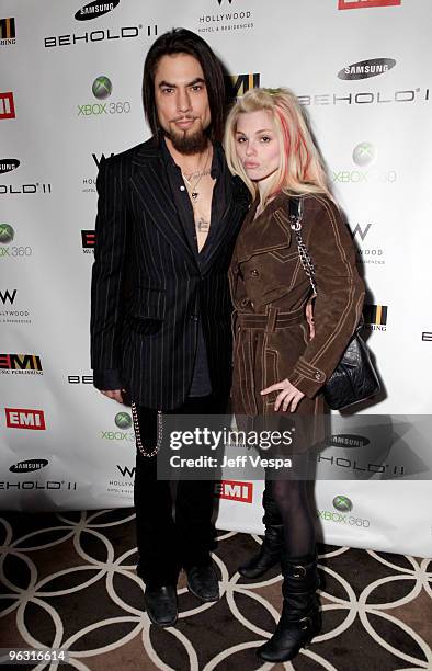 Musician Dave Navarro and guest attend the 2010 EMI GRAMMY Party at the W Hollywood Hotel and Residences on January 31, 2010 in Hollywood, California.