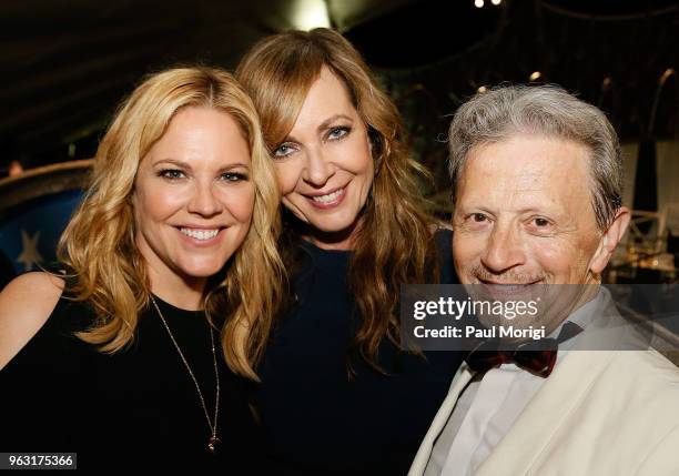 Actresses Mary McCormack and Allison Janney pose for a photo with Conductor Jack Everly during the 2018 National Memorial Day Concert at U.S....