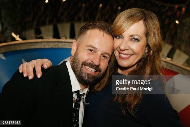 Tenor Alfie Boe and actress Allison Janney pose for a photo during the finale of the 2018 National Memorial Day Concert at U.S. Capitol, West Lawn on...