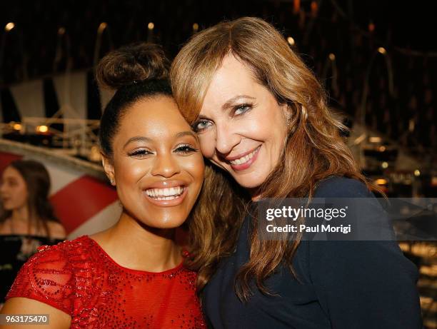 The Voice" Season 14 finalist Spensha Baker and actress Allison Janney pose for a photo during the finale of the 2018 National Memorial Day Concert...