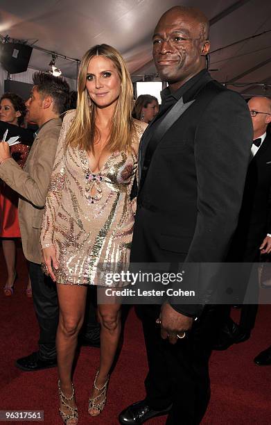 Model Heidi Klum and singer Seal arrive at the 52nd Annual GRAMMY Awards held at Staples Center on January 31, 2010 in Los Angeles, California.