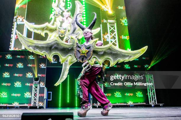 Cosplayer seen in character as a character from World of Warcraft on Day 3 of of the MCM London Comic Con 2018 at ExCel on May 27, 2018 in London,...