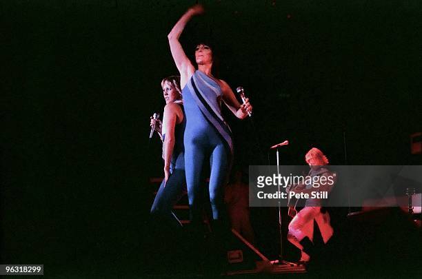 Agnetha Faltskog, Anni-Frid Lyngstad and Bjorn Ulvaeus of ABBA perform on stage at Wembley Arena on November 8th, 1979 in London, United Kingdom.