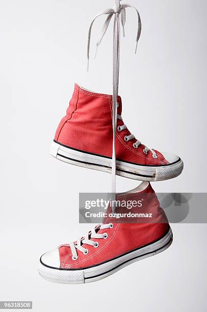 red sneakers - vintage lace stock pictures, royalty-free photos & images