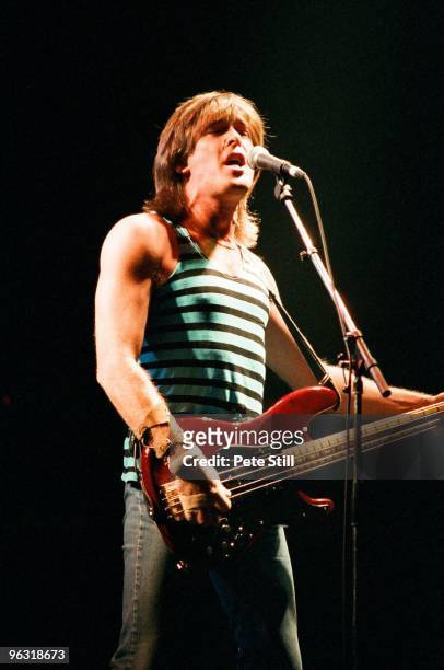 Cliff Williams of AC/DC performs on stage at Wembley Arena on January 17th, 1986 in London, United Kingdom.