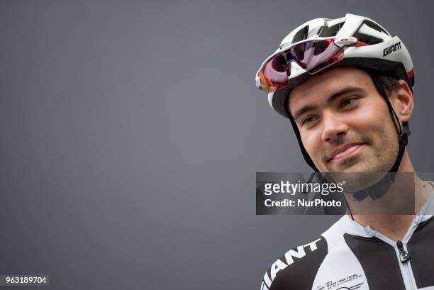 Tom Domoulin of Team Sunweb before the start of the last stage of Giro d'Italia cycling race, in Rome, Sunday, May 27, 2018.