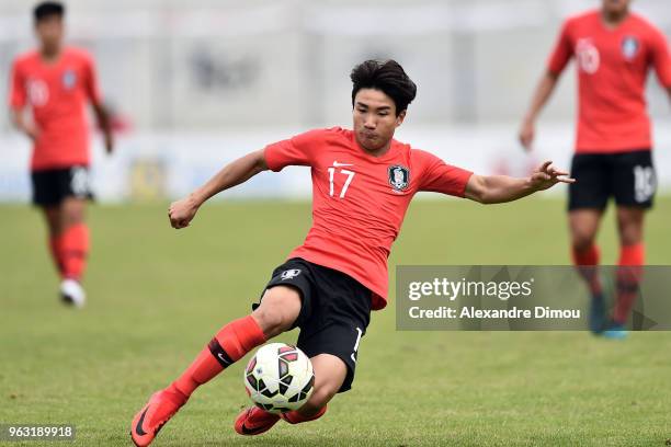 Sangjun Lee of South Korea during the International Festival Espoirs match between France and South Korea on May 27, 2018 in Aubagne, France.