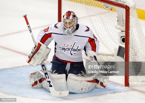Braden Holtby of the Washington Capitals against the Tampa Bay Lightning in Game Seven of the Eastern Conference Finals during the 2018 NHL Stanley...