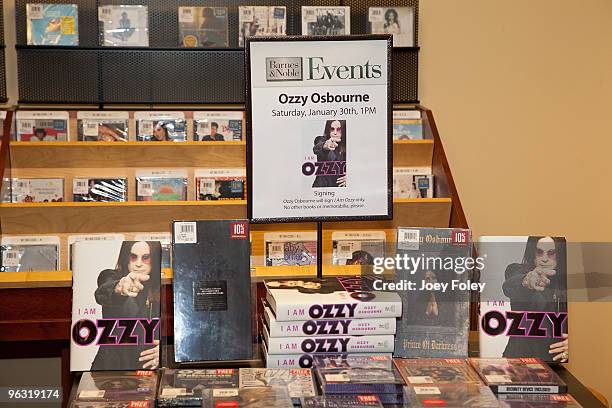 View of a store display inside were Ozzy Osbourne promoted "I Am Ozzy" at Barnes & Noble on January 30, 2010 in Skokie, Illinois.