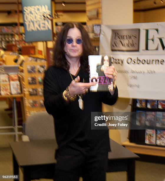 Ozzy Osbourne promotes "I Am Ozzy" at Barnes & Noble on January 30, 2010 in Skokie, Illinois.