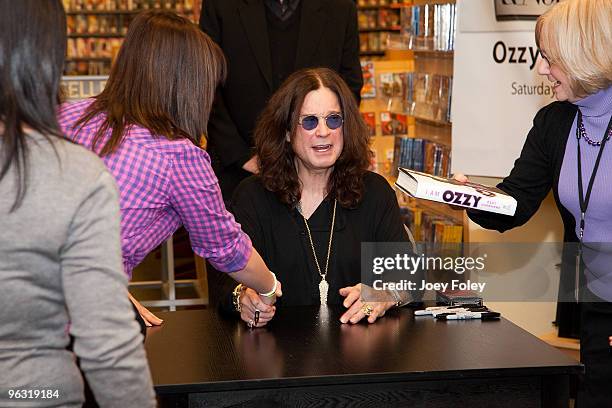 Ozzy Osbourne promotes "I Am Ozzy" at Barnes & Noble on January 30, 2010 in Skokie, Illinois.