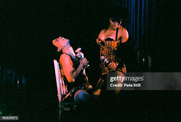 Prince and Cat Glover perform on stage on the Lovesexy tour at Wembley Arena on August 3rd, 1988 in London, United Kingdom.