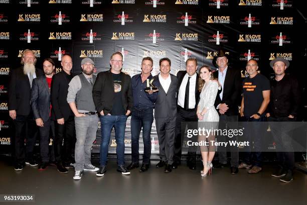 MercyMe manager and producer Scott Brickell, Nathan Cochran, Barry Graul, film editor Andrew Erwin, Bart Millard, actor Dennis Quaid, actor Kevin...