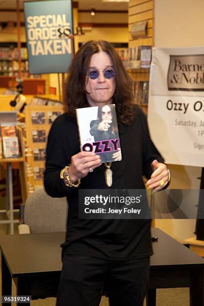 Ozzy Osbourne promotes "I Am Ozzy" at Barnes & Noble on January 30, 2010 in Skokie, Illinois.