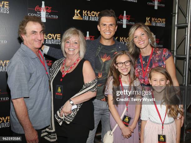 Guest, guest, artist Ben Calhoun, Alison Calhoun, and daughters attend the 6th Annual KLOVE Fan Awards at The Grand Ole Opry on May 27, 2018 in...