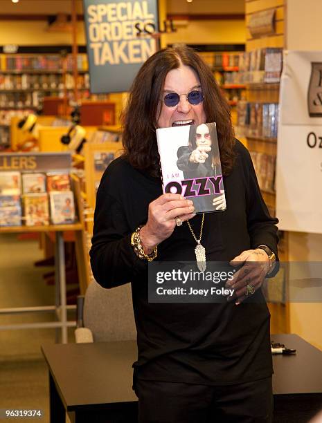 Ozzy Osbourne promotes "I Am Ozzy" at Barnes & Noble on January 30, 2010 in Skokie, Illinois.