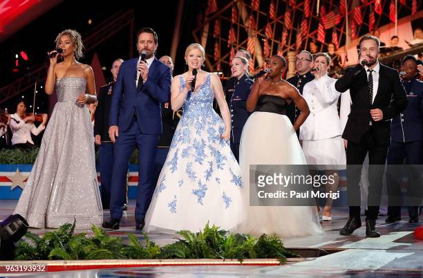 Leona Lewis, Charles Esten, Megan Hilty, Cynthia Erivo and Alfie Boe perform during the finale of the 2018 National Memorial Day Concert at U.S....