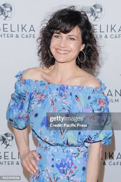 Carla Gugino attends special screening of Breath hosted by Deborra-Lee Furness and Hugh Jackman at Angelika Film Center.