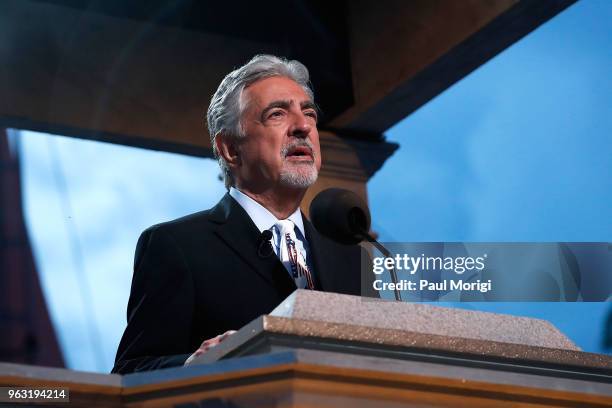 Co-host Joe Mantegna speaks during the 2018 National Memorial Day Concert at U.S. Capitol, West Lawn on May 27, 2018 in Washington, DC.