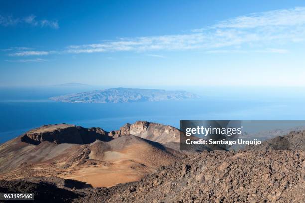 la gomera and el hierro islands seen from pico viejo volcano - hierro stock pictures, royalty-free photos & images