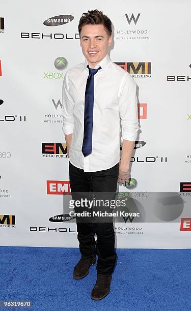 Musician Shawn Hlookoff arrives at the EMI Post-GRAMMY Party at W Hollywood on January 31, 2010 in Hollywood, California.