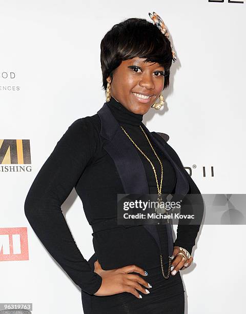 Musician Priscilla Renea arrives at the EMI Post-GRAMMY Party at W Hollywood on January 31, 2010 in Hollywood, California.