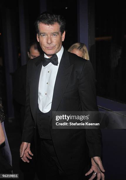 Actor Pierce Brosnan attends the Weinstein Company Golden Globes after party co-hosted by Martini held at BAR 210 at The Beverly Hilton Hotel on...