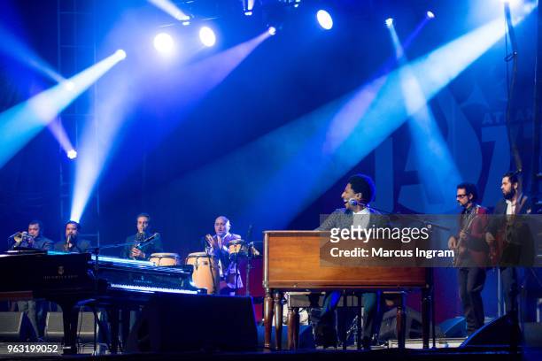 Pianist Jon Batiste performs on stage during the 2018 Atlanta Jazz Festival at Piedmont Park on May 27, 2018 in Atlanta, Georgia.