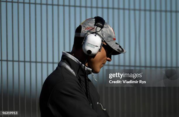 Michael Schumacher of Germany and Mercedes is pictured at the Ricardo Tormo Circuit on February 1, 2010 in Valencia, Spain.