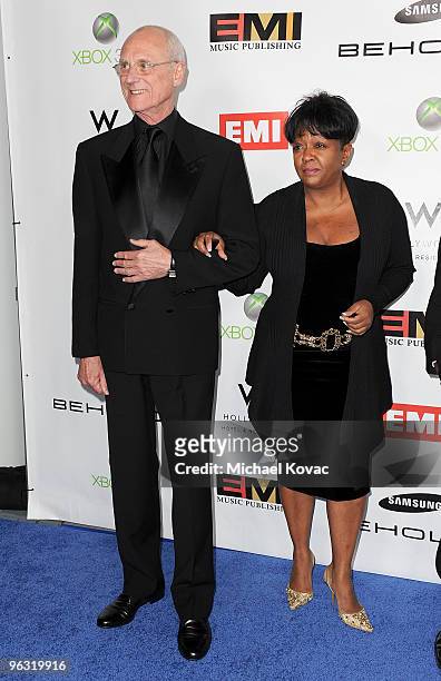 Blue Note President Ian Ralfini and singer Anita Baker arrive at the EMI Post-GRAMMY Party at W Hollywood on January 31, 2010 in Hollywood,...