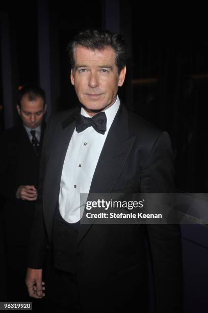 Actor Pierce Brosnan attends the Weinstein Company Golden Globes after party co-hosted by Martini held at BAR 210 at The Beverly Hilton Hotel on...