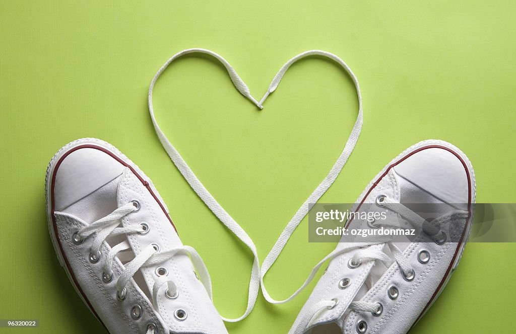 White sneakers in love