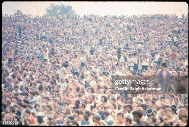 The crowd at the Woodstock music festival, August 1969.