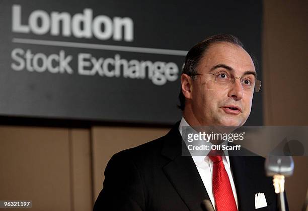Xavier Rolet, the Chief Executive of the London Stock Exchange, delivers a speech in the London Stock Exchange on February 1, 2010 in London,...