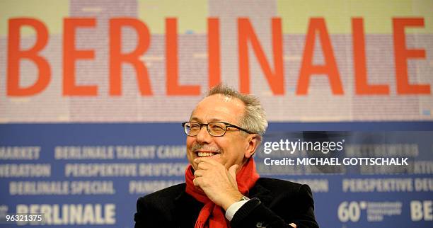 Berlinale festival director Dieter Kosslick addresses a press conference on February 1, 2010 in Berlin, during the presentation of the 60th Berlin...