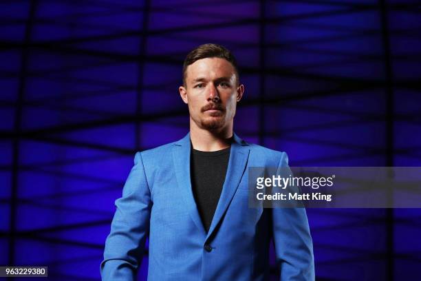 Damien Cook poses during the New South Wales Blues State of Origin Team Announcement at The Star on May 28, 2018 in Sydney, Australia.