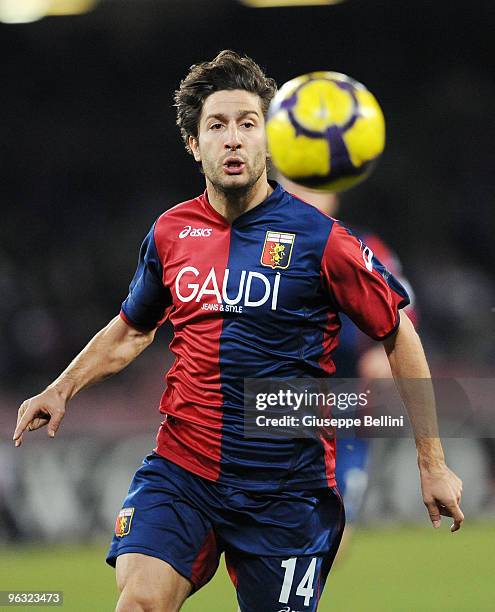 Giuseppe Sculli of Genoa in action during the Serie A match between Napoli and Genoa at Stadio San Paolo on January 30, 2010 in Naples, Italy.