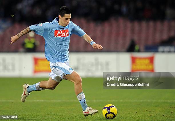 Marek Hamsik of Napoli in action during the Serie A match between Napoli and Genoa at Stadio San Paolo on January 30, 2010 in Naples, Italy.