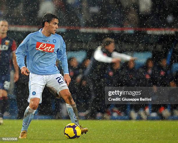 Luca Cigarini of Napoli in action during the Serie A match between Napoli and Genoa at Stadio San Paolo on January 30, 2010 in Naples, Italy.