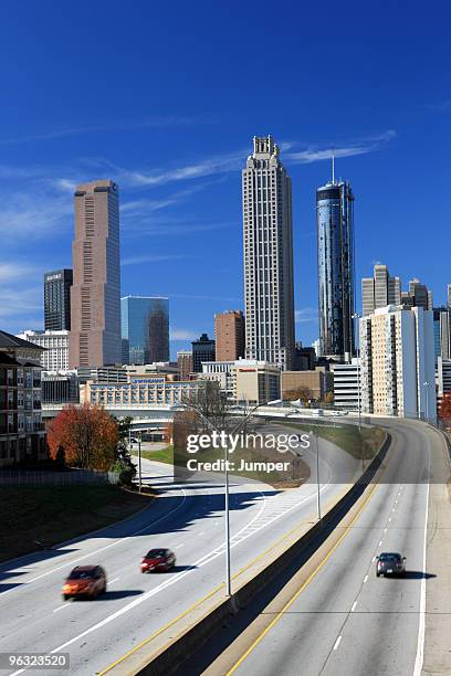 atlanta, georgia - atlanta skyline car stock pictures, royalty-free photos & images