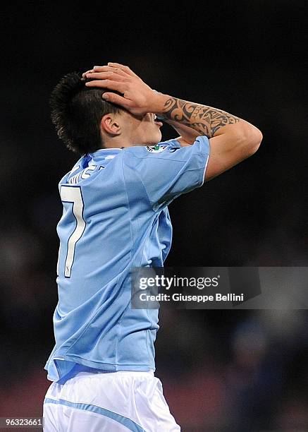 Marek Hamsik of Napoli in action during the Serie A match between Napoli and Genoa at Stadio San Paolo on January 30, 2010 in Naples, Italy.