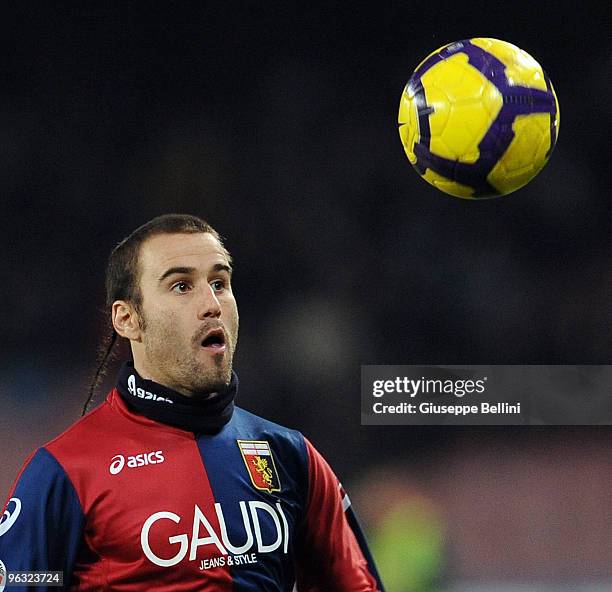 Rodrigo Palacio of Genoa in action during the Serie A match between Napoli and Genoa at Stadio San Paolo on January 30, 2010 in Naples, Italy.