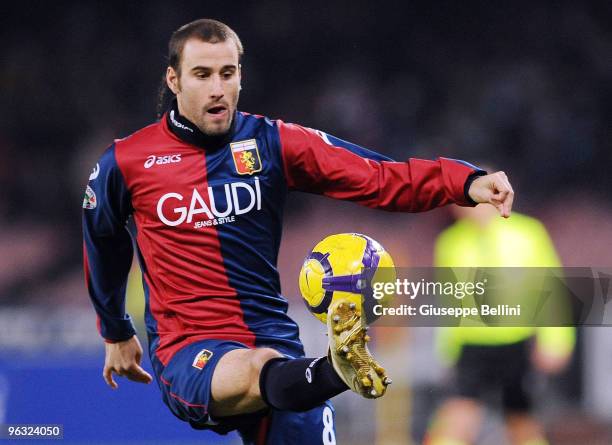 Rodrigo Palacio of Genoa in action during the Serie A match between Napoli and Genoa at Stadio San Paolo on January 30, 2010 in Naples, Italy.