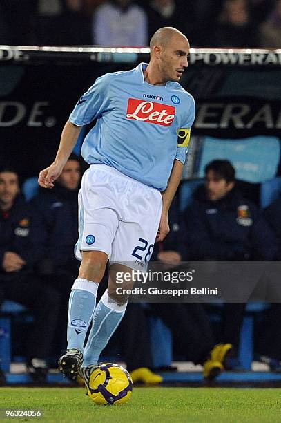Paolo Cannavaro of Napoli in action during the Serie A match between Napoli and Genoa at Stadio San Paolo on January 30, 2010 in Naples, Italy.