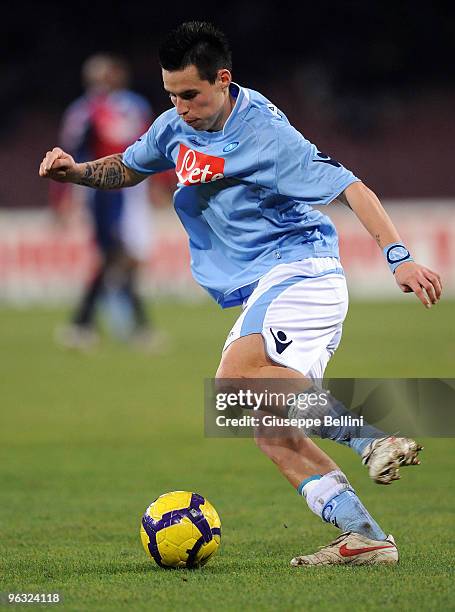 Marek Hamsik of Napoli in action during the Serie A match between Napoli and Genoa at Stadio San Paolo on January 30, 2010 in Naples, Italy.