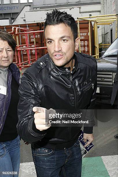 Peter Andre sighted at The London Studios on February 1, 2010 in London, England.