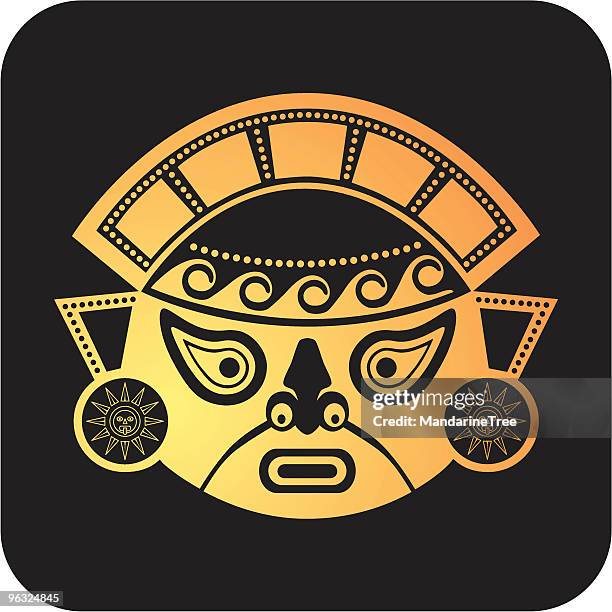 aztec mask - aztec warrior stock illustrations