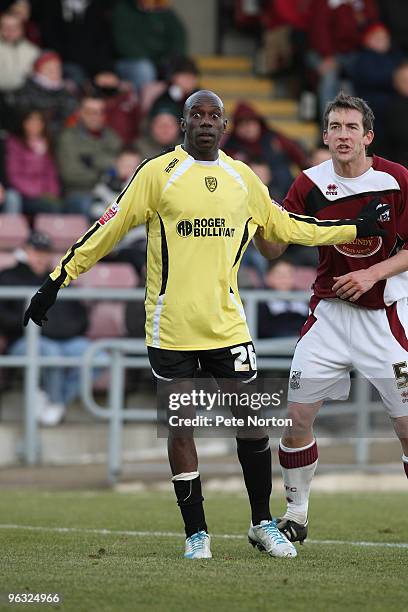 Steve Kaba of Burton Albion in action during the Coca Cola League Two Match between Northampton Town and Burton Albion at Sixfields Stadium on...
