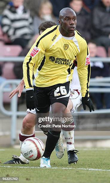 Steve Kaba of Burton Albion in action during the Coca Cola League Two Match between Northampton Town and Burton Albion at Sixfields Stadium on...